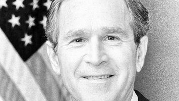 A greyscale crop of George W. Bush's official photograph.