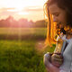 Christian girl holding bible