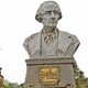 A large, outdoor bust of Argentinian economist Juan Bautista Alberdi.