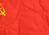 The red flag of the Soviet Union. 