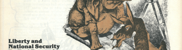 A political cartoon of a elephant and a donkey in front of a TV camera appears next to some of the titles of articles featured in the issue. 