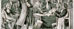 A picture of Patrick Henry delivering his Liberty or Death speech.