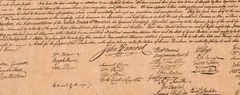 The signatures of the Declaration of Independence
