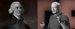 Adam Smith (left) and Peter Singer (right)